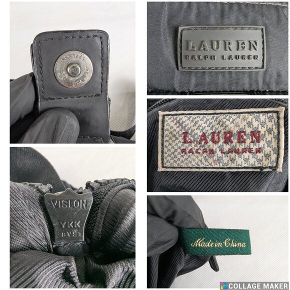 Lauren Ralph Lauren Nylon Handbag Purse Satchel Black Zippered Pockets Bag - Picture 4 of 9